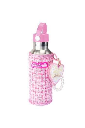 NİCE Tweed Girabrilla water bottle set – bottle with tweed cover, fashion keychain and mini journal with pa