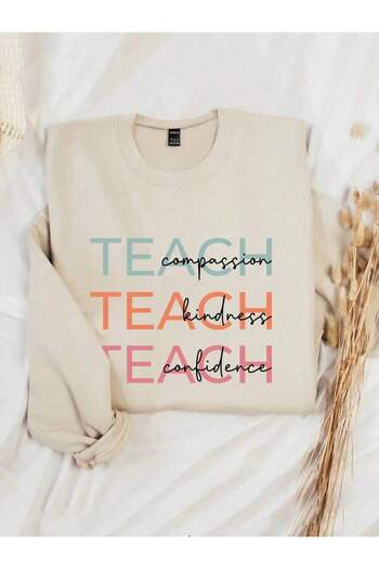 uyguntarz Φούτερ Unisex Teach με στάμπα Oversize