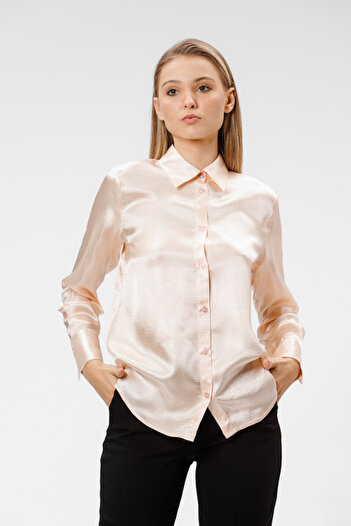 RVL Cream satin viscose shirt