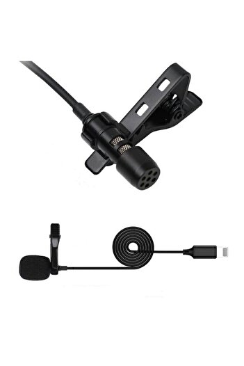 OEM Lavalier Microphone with Lightning Connector for iPhone, Clip-On Design, 1.5m Cable
