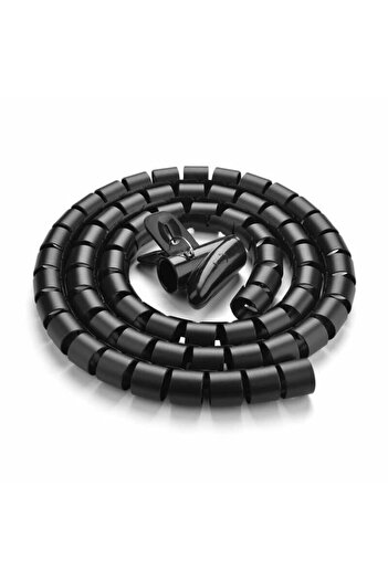Bibilel Spiral Cable Organizer, 1.5 m x 25mm, Black