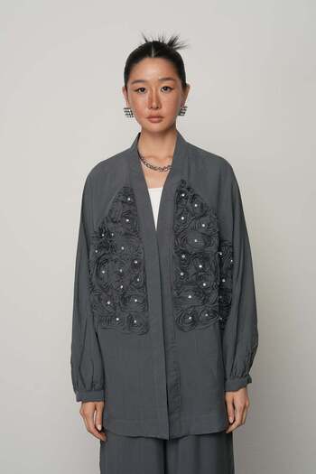 Suziş Embroidered Design Kimono 34542