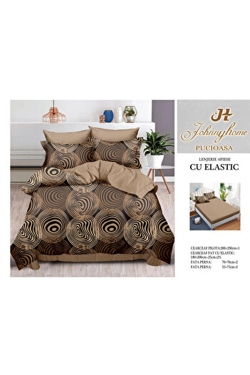 FIONNA.RO Finet Bed Linen With Elastic - Abstract Brown