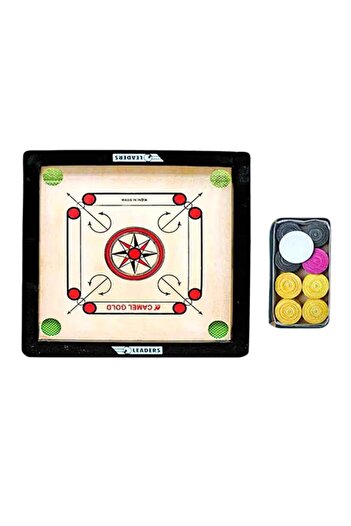 Leaders Carrom Board Set – Includes Coins, Smooth Playing Surface
