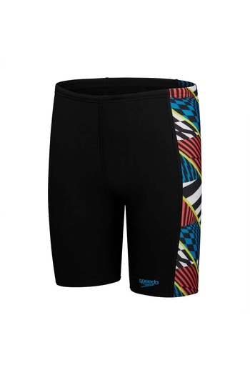 SPEEDO Digi Allover Panel Jam-Mer Boy's Swimmer Swimsuit Black