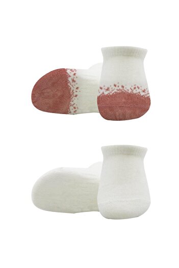 Budi Bistyle 2-Piece Combed Cotton Sneakers Socks Bs20105 Ecru Powder