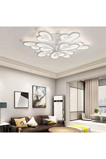KORMAN TECHNIK LED Chandelier with Remote Control BLOSSOM 107W, 9 Petals, Cold/Warm/Neutral Light, Dimmable, White