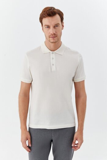 Sabri Özel Polo Neck Men's T-Shirt Latte