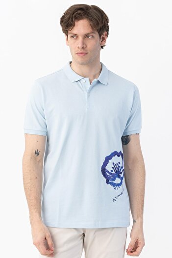 Sabri Özel Polo Neck Men's T-Shirt Light Blue