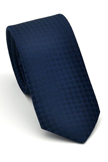 Gaffy Темно-синій тканий краватка з квадратним візерунком і кишенькою, slim fit // SDK-2503-2