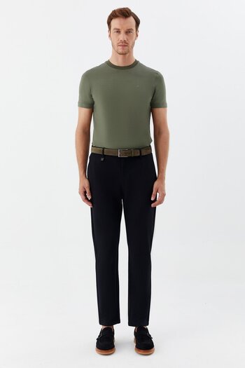 Sabri Özel Regular fit zipper detailed men's pants black