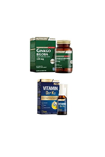 Nutraxin Ginkgo Biloba 60 Tablets + Vitamin D3 K2 30 ml