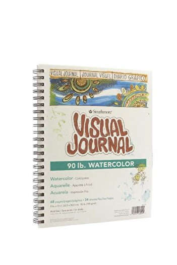 Strathmore Visual Journal Watercolor Pad – 9 x 12 inches, 190 gsm, 34 Sheets, White