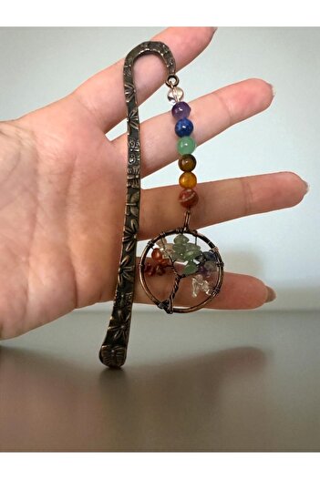 The Magıc of Healıng 7 Chakra Natural Stone Bookmark (Chrysolite Quartz, Amethyst, Lapis, Aventurine, Tiger's Eye, Agate, Jasper)