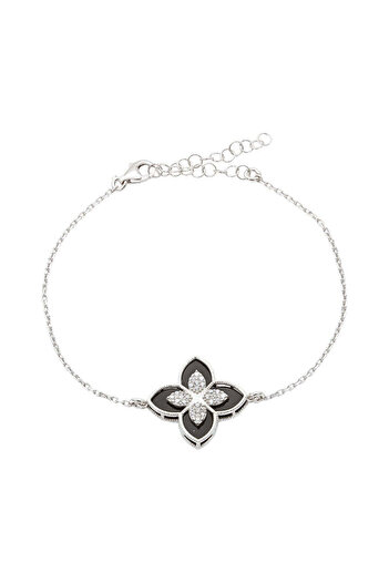 Bijuteria SORELLY Bratara Argint Floare cu Onix