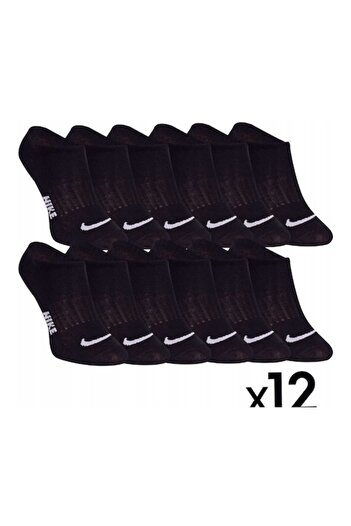 Nike Ankle Socks 100% Cotton - 12 Pairs Black 41-46