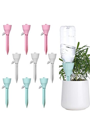Generic Defsedar 9pcs Self Watering Spikes, Plant Watering Devices with Adjustable Vavle Switch for Vacatio