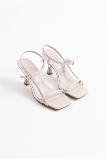 ripuvainen Karela Women's Skin Evening Dress Heeled Sandals - Beige