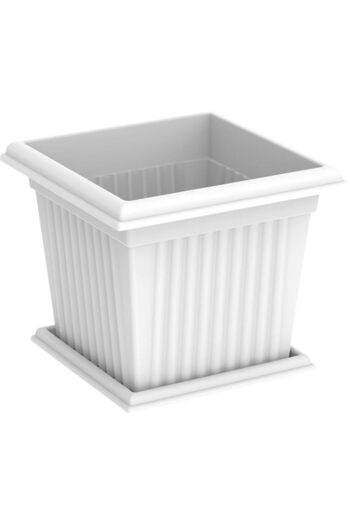 Generic Cosmoplast Plastic Sqaure Planter 20 Liters With Tray, White, Iffpxx113Wh