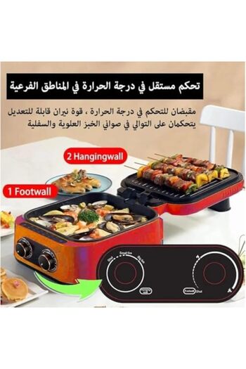 Denx شواية كهربائية - طباخ متعدد الوظائف غير لاصق بقوة 1800 واط مع منظم حرارة قابل للتعديل، سعة 2.5 لتر