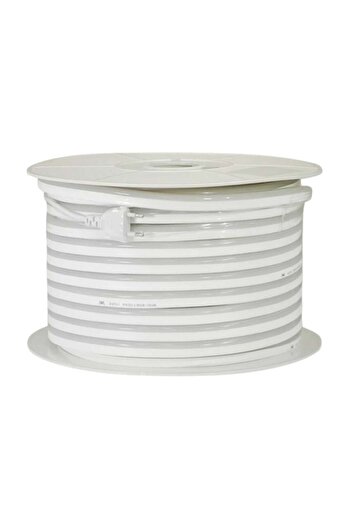 OEM Furtun LED Neon Flex 220V, 10M, Lumina Alb Rece 6000K, Cablu alimentare inclus