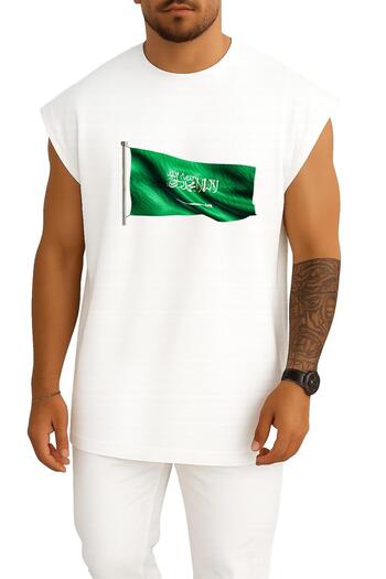 Bahriyeli Collection Oversize Saudi Arabia Flag Chest Design Unisex Sports Singlet