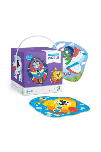 Dodo Puzzle Bases, Vehicles, 6 Pieces