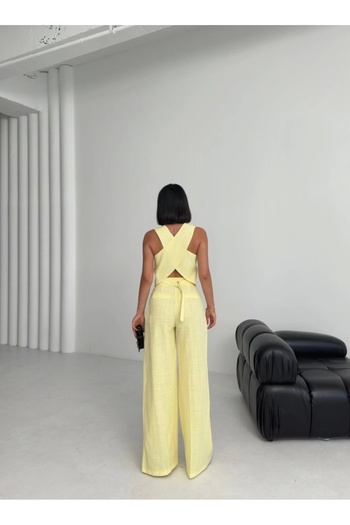 modamtn Linen Sirti Crossed Pocket Trousers Set