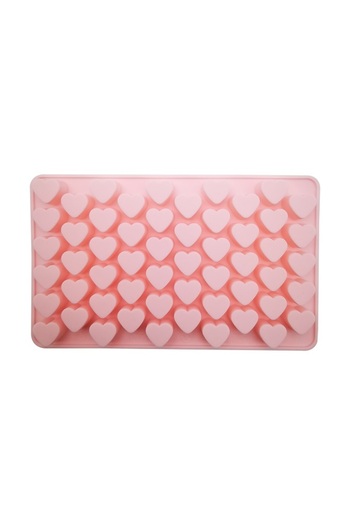 Generic Heart-Shaped Silicone Mold Tray – Soft Pink, 40 Cavities