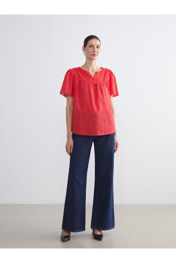 LC Waikiki Kaçık Collar Openwork Blouse