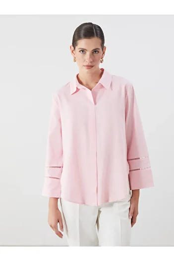 LC Waikiki Shirt Collar Oversize Poplin Blouse