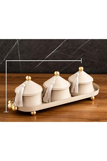 TOHFAT-AL MAIDAH Off-white nut serving plate