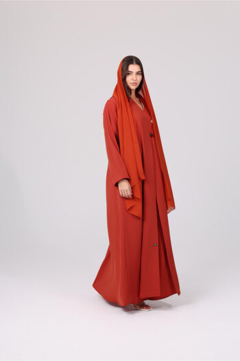 IKKXA Formal Design Button Detail Colored Abaya