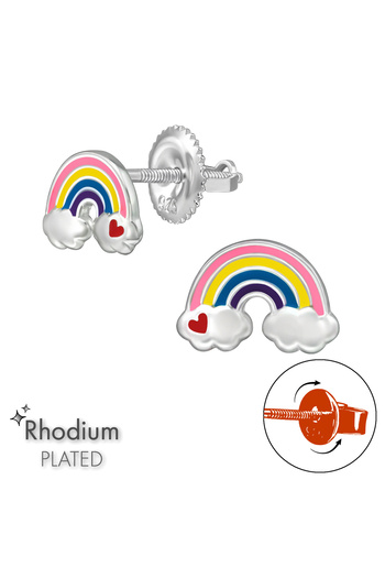 Sophia Collection Children's earrings 925 silver model LOCK Rainbow