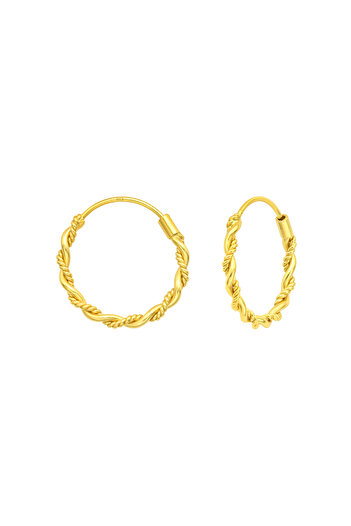 Sophia Collection Children's earrings 925 silver plated with 24K gold, Bali Tortita model 10mm