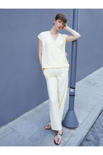 LC Waikiki Sari Beli Elastic Women's Trousers