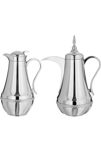 Alsaif Gallery Nova Thermos Set Alsaif Gallery, 0.7 / 1 Liter, 2 Pieces, Glass Inner Lining, Stainless Steel Outer