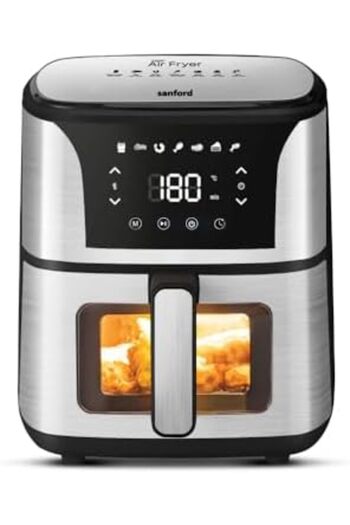 Sanford Digital Air Fryer with Visible Window, 5.5L Large Capacity, 1500W, Touch Control LED Display
