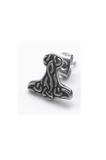 Viking Nordic Mythology Thor 316L Stainless&Blackened Steel Earrings