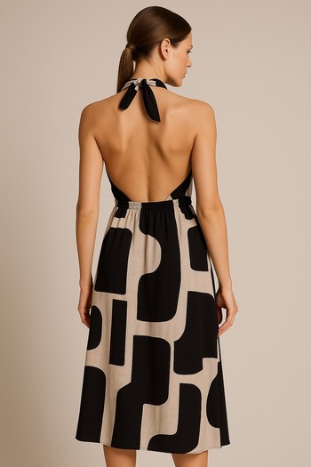 bravorite for brave women Backless Waist-Sitting Midi Length Dress