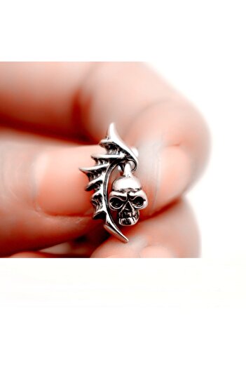 Viking Wing Skull Dangle 316L Stainless&Tarnish Steel Earrings