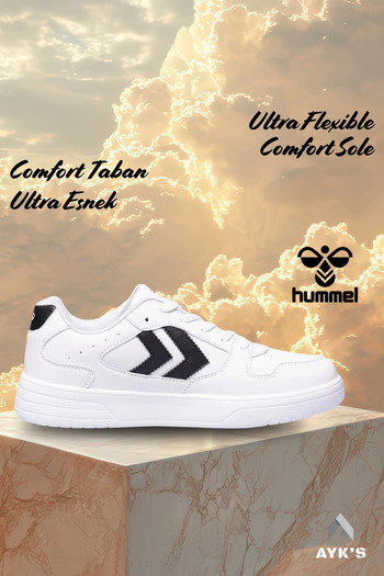hummel White-Black Unisex Lightweight Flexible Sports Shoes 900725