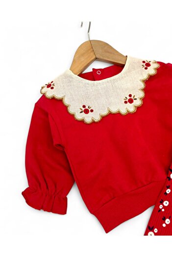 Ege Bebek Baby Girl Collar Detailed Leggings 6-9-12-18-24 Months Stylish Baby Girl Set