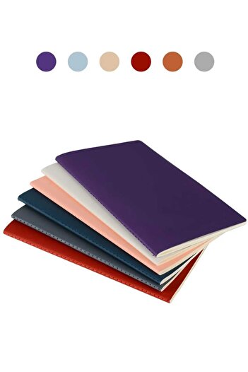 Kareli 7 Pcs. Plika Flexible Cover 80 Gr. Ivory Inner Paper - 7 Colors 40 Sheets 80 Sheets Sports Stitched