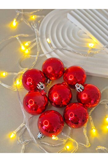 mıstıque home 6 Pieces Christmas Tree Ornament 6 Pieces Pink Ball 6 cm Christmas Ornament