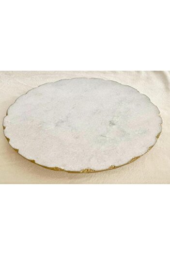 B&L Decor Rotating Marble Tray