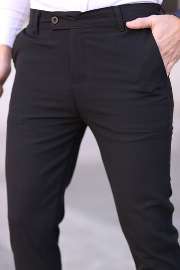wamoss Yeni Sezon Slim Fit Kemerli ve Dilli Kapamalı Keten Pantolon Dil11