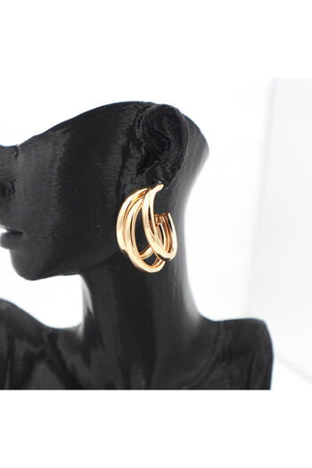 Retrovy Store Gold & Coffee Harmony – Set of 3 Earrings