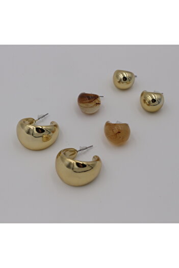 Retrovy Store Moon Touch 3-Piece Earring Set