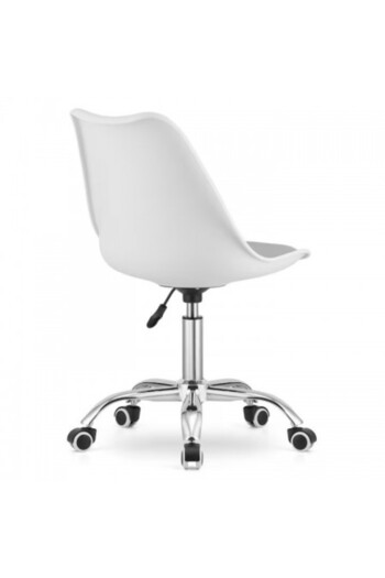 Kardett White office chair with gray seat, ergonomic, swivel, with wheels, adjustable height, modern mini style